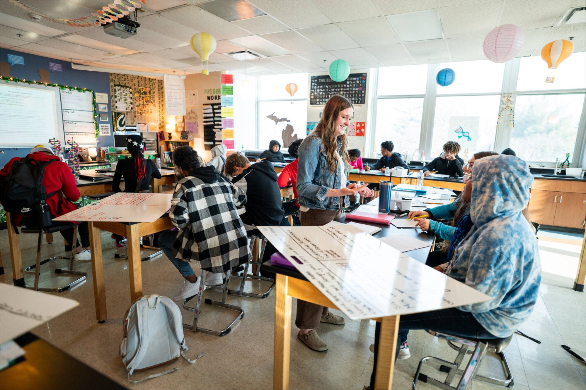 Battle Creek teacher Lexus Baxendale in her classroom